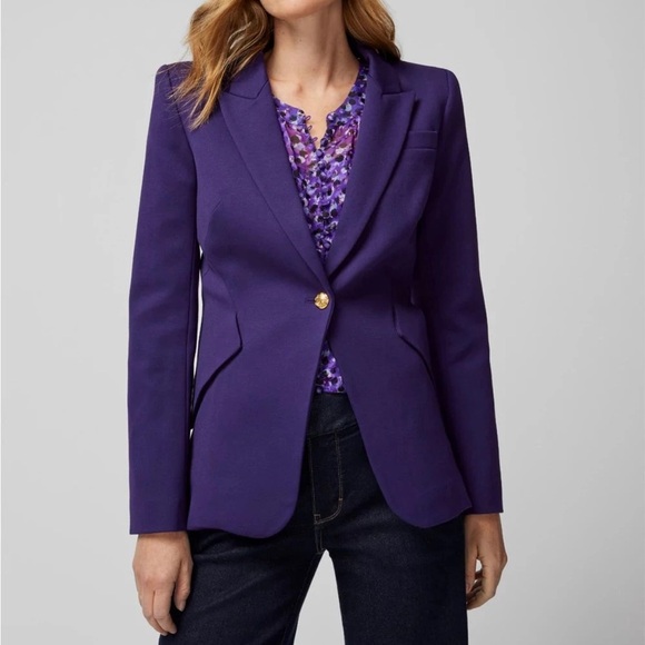NWT WHBM Luxe Stretch Editor Blazer Purple - Picture 1 of 9